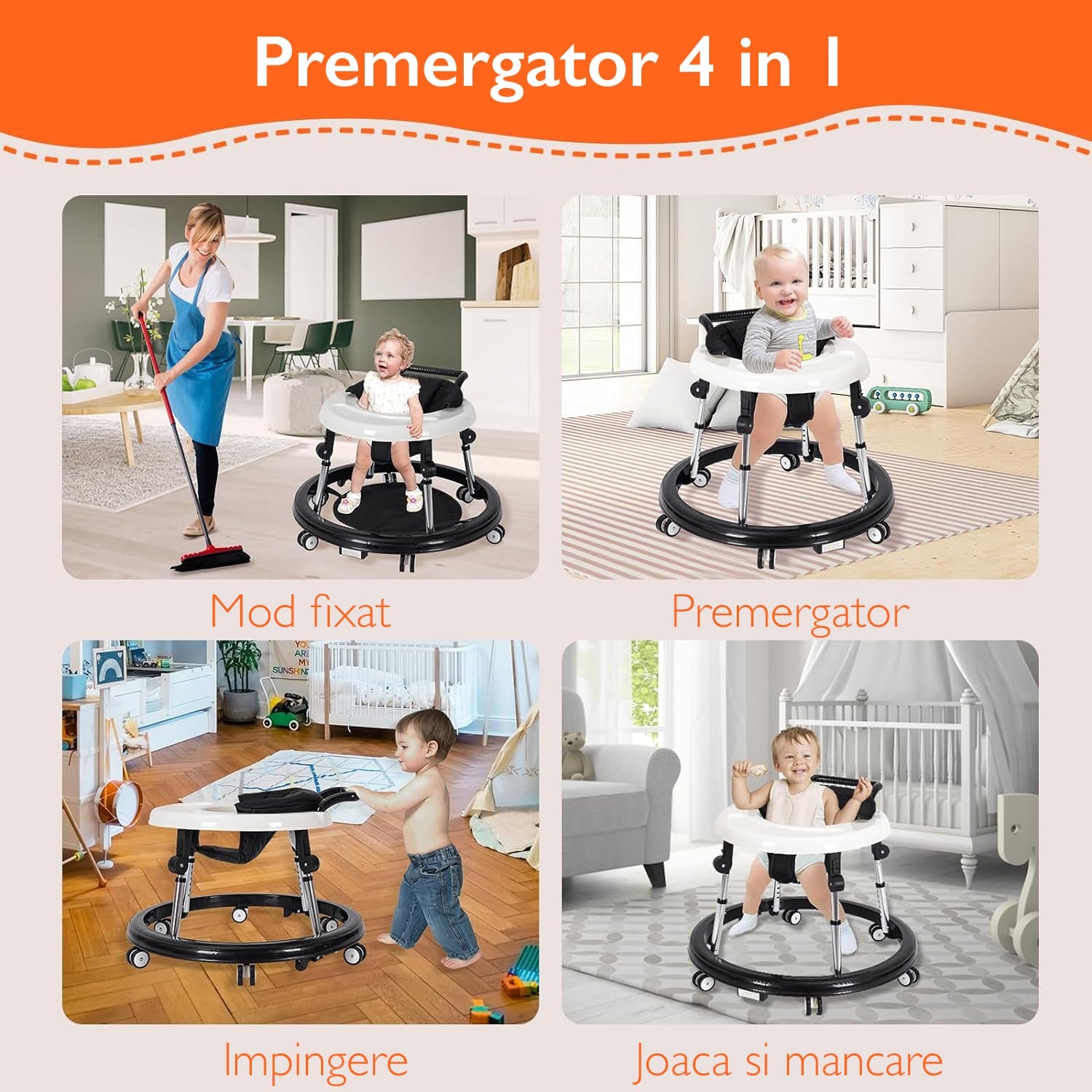 Premergator Copii 3 in 1 Reglabil 9 Trepte KidProtect King Walker Premergator Copii 3 in 1 Reglabil 9 Trepte KidProtect King Walker